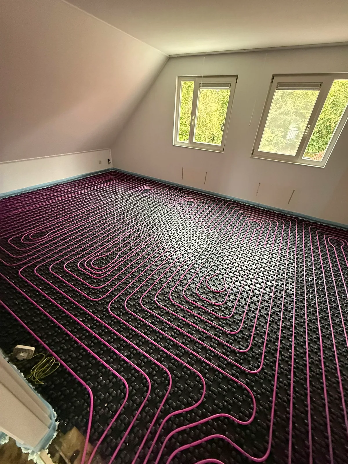 Vloerverwarming op zolderverdieping, SDBouw